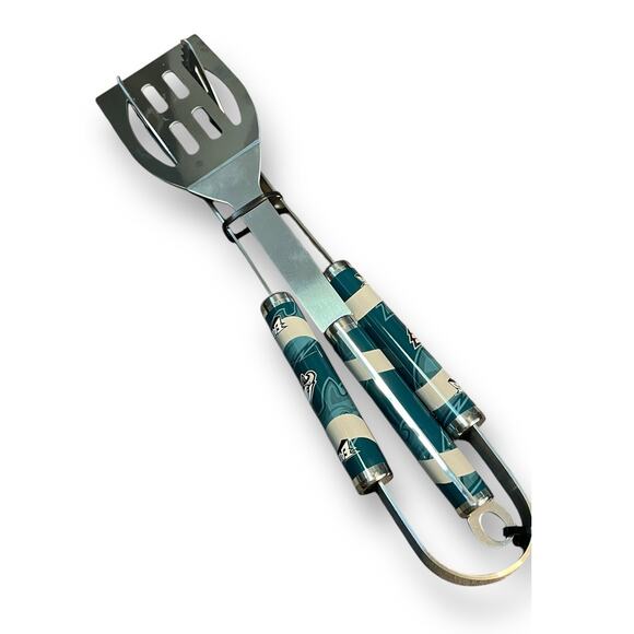 Philadelphia Eagles NFL Tailgate BBQ Grill Set Barbecue Spatula Tong Set x2 Tool - Picture 9 of 13